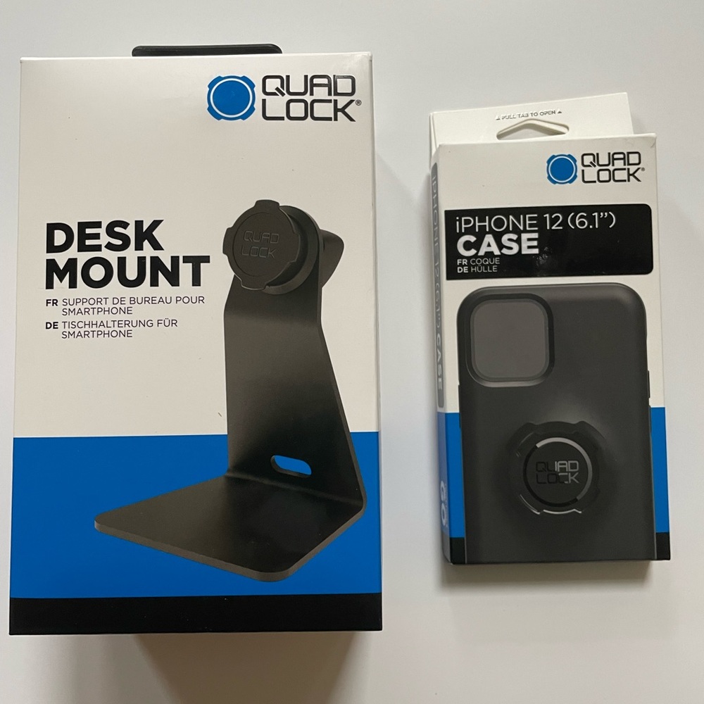 Quad lock desk mount and iPhone 12 case
